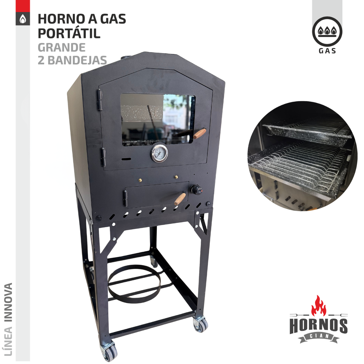 Horno a Gas Portátil Grande-  Línea Innova